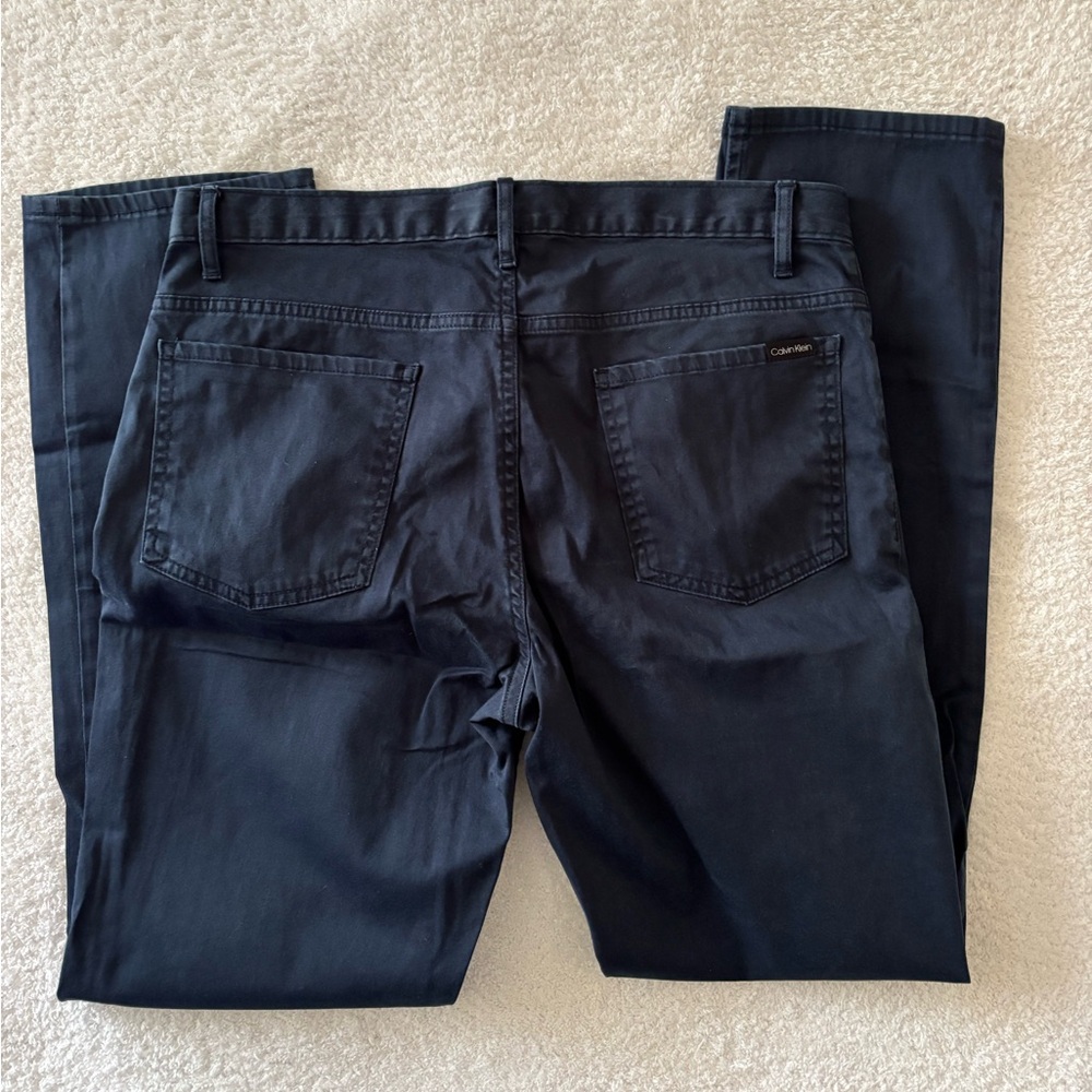 Calvin Klein dark blue Slim Fit Straight Leg Pants Size 32 L 30 - Picture 9 of 12